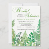 Greenery | Wild Ferns Bridal Shower Invitations Kaart (Voorkant)