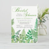 Greenery | Wild Ferns Bridal Shower Invitations Kaart (Staand voorkant)