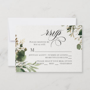 Greenery Willow en crème RSVP Kaartje