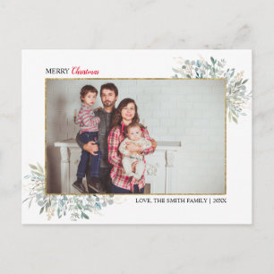 Greenery Winter Kerstfoto Collage Holiday Briefkaart