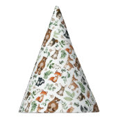 Greenery Woodland Animals Beer Deer Fox Birthday Feesthoedjes (Rechts)