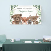 Greenery Woodland Animals Birthday Welcome Banner (Beurs)