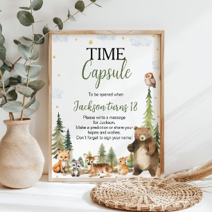 Greenery Woodland Animals Time Capsule Poster