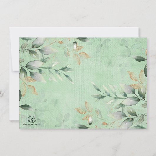 Greenery Woodland Forest Animals Wild one Birthday Kaart (Achterkant)