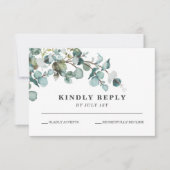 Greenery Wreath bruiloft RSVP Kaart (Voorkant)