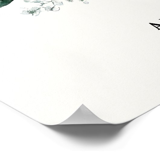 Greenery Wreath Elegant Neutral Script Wedding Poster (Hoek)