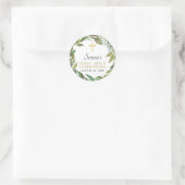 Greenery Wreath First Heilige Communie Dank u Ronde Sticker (Tas)