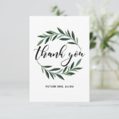 Greenery Wreath Flat Dank u Bedankkaart (Staand voorkant)