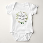 Greenery Wreath gepersonaliseerd Romper (Voorkant)