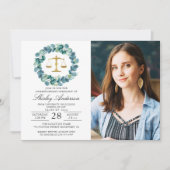 Greenery Wreath Law School Afstuderen Kaart (Voorkant)