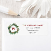 Greenery Wreath Monogram Retouradres Etiket (Insitu)