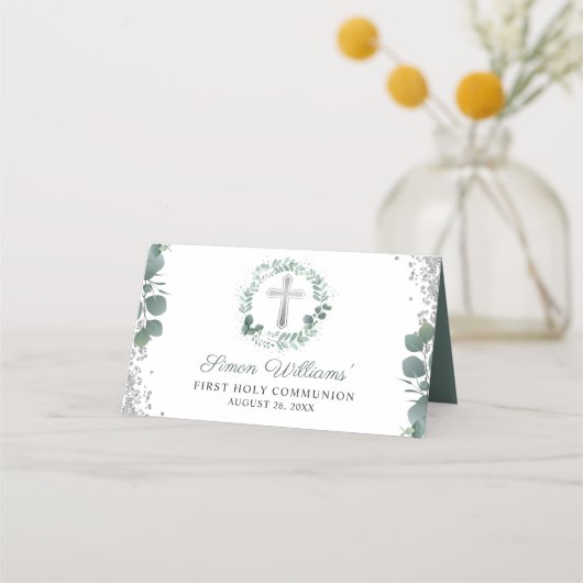 Greenery Wreath Silver Glitter First Community (Achterkant)