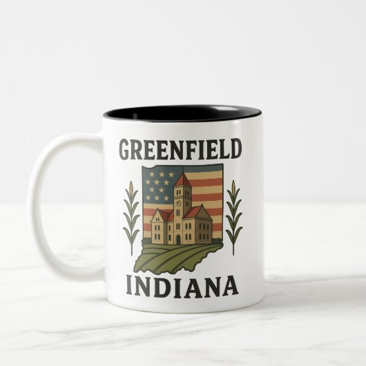 Greenfield Indiana Courthouse Patriotic Mug (Gauche)