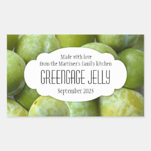 Greengagez jelly confiture préserver autocollant é