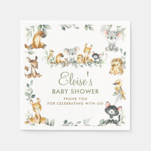 GreenGenery Australische dieren Baby shower dank u Servet