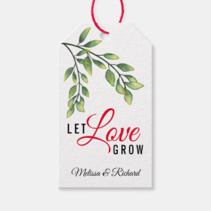 GreenGenery bruiloft dank u laat liefde groeien Cadeaulabel