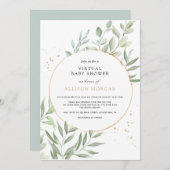 GreenGenery Eucalyptus Virtual Baby shower Kaart (Voorkant / Achterkant)