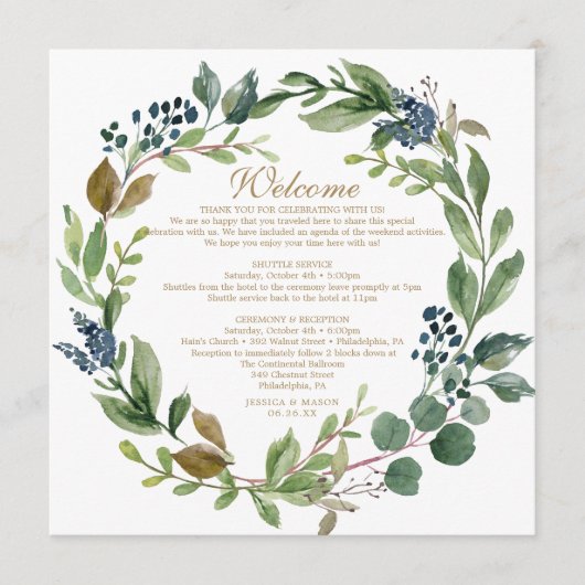 GreenGenery Navy Gold welkomstbrief Programma (Voorkant)