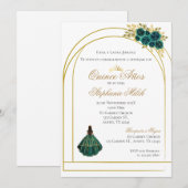 Greengery Floral Mexican Quinceanera Invitation (Devant / Derrière)