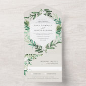 Greenhouse | Botanische bruiloft met Waterverf van All In One Uitnodiging (Binnen)