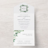 Greenhouse | Botanische bruiloft met Waterverf van All In One Uitnodiging (Binnen)