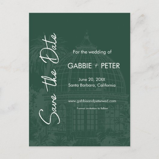 Greenhouse Botanische Tuin Groen Sla de Datum op Briefkaart (Voorkant)