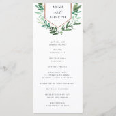 Greenhouse | Waterverf Botanical Wedding Ceremony Programma (Voorkant)