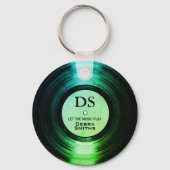 Greenish Personalized Music Vinyl Record Sleutelha Sleutelhanger (Achterkant)