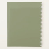 Greenish Retro Vintage Pattern Planner (Achterkant)
