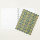 Greenish Retro Vintage Pattern Planner (Display)