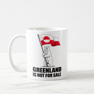 Greenland Is Not for Sale Polar Bear With Flag Koffiemok