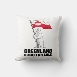 Greenland Is Not for Sale Polar Bear With Flag Kussen