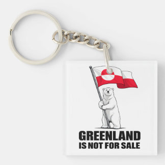 Greenland Is Not for Sale Polar Bear With Flag Sleutelhanger