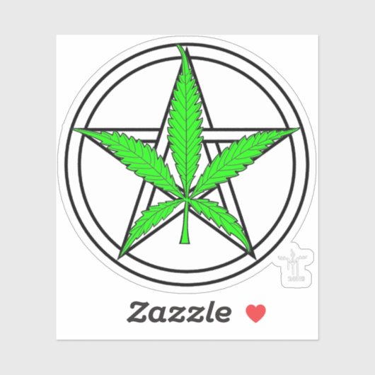 Greenleaf Pentagram Sticker (Vel)