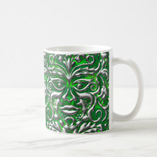 GreenMan Motif op Green Satin Print Koffiemok