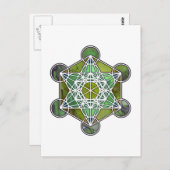 GreenMetatronCube Briefkaart (Voorkant / Achterkant)