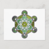 GreenMetatronCube Briefkaart (Voorkant)