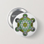 GreenMetatronCube Ronde Button 5,7 Cm (Voorkant /achterkant)