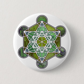 GreenMetatronCube Ronde Button 5,7 Cm
