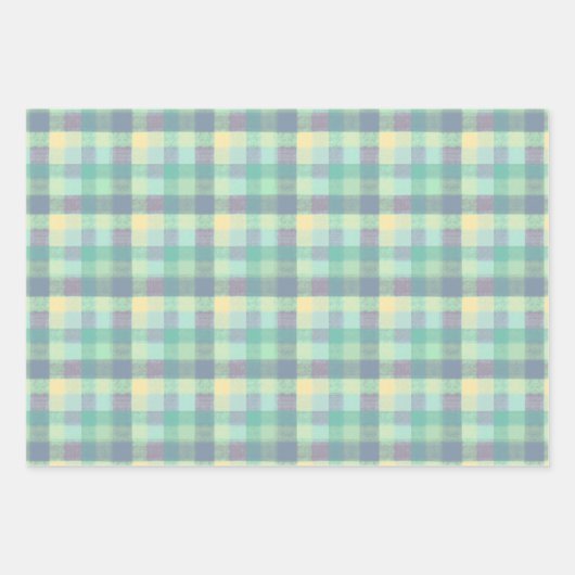 Greens Blues en Golds Plaid Inpakpapier Vel (Voorkant 2)