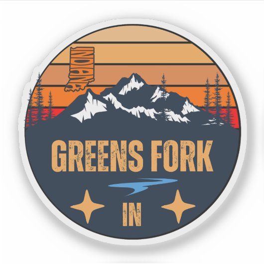 Greens Fork, Indiana Sticker (Voorkant)