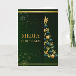 Greens & Golds "Merry Christmas" Christmas card Kaart
