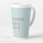 Greensboro NC Latitude en Longitude Coordinates Latte Mok (Rechterhoek)