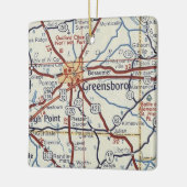 Greensboro NC  Map Keramisch Ornament (Links)