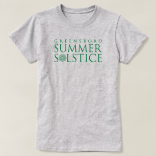 Greensboro Zomer Solstice Eenvoudig Groen op Grijs T-shirt