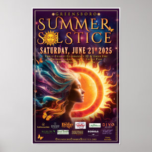Greensboro Zomer Zonnewende 2025 Souvenir Poster