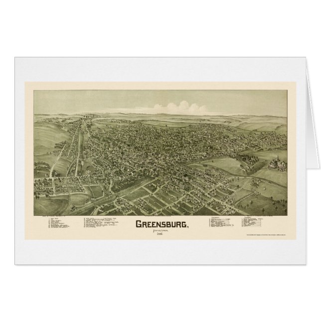 Greensburg, carte panoramique de PA - 1901 (Devant horizontal)