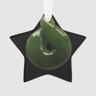 GREENSTONE POUNAMU KIWI KERSTMIS MERI KIRIHIMETE ORNAMENT