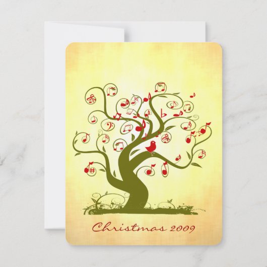 GreenT ree Bird Gold-kerstdiner Kaart (Achterkant)