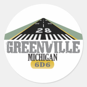 Greenville MI - Airport Runway Ronde Sticker